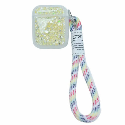 For Apple AirPods with Charging Case (2016) / (2019) / AirPods with Wireless Charging Case (2019) Case Glitter TPU Earphone Cover with Strap