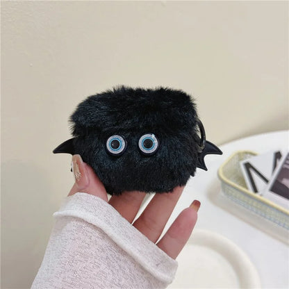 For Apple AirPods Pro Protective Case Warm Plush Little Demon Earphone Cover with Anti-Lost Buckle