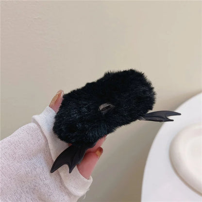 For Apple AirPods 3 Earbuds Case Winter Warm Soft Fur Furry Little Demon Cover with Buckle