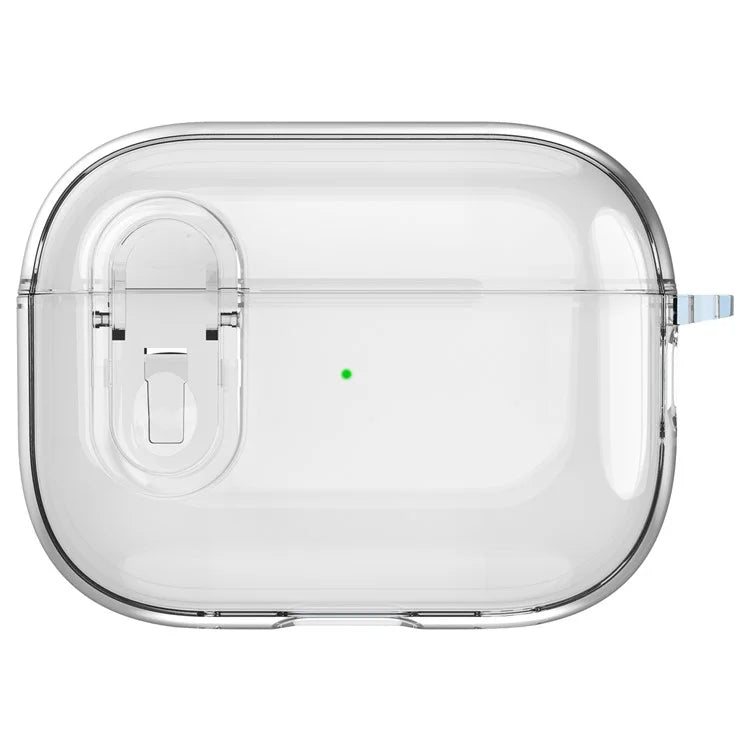 For AirPods Pro 2 Clear Earphone Case PC + TPU Bluetooth Earbud Cover with Hanging Buckle