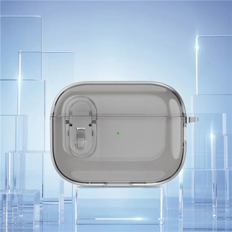 For AirPods Pro 2 Clear Earphone Case PC + TPU Bluetooth Earbud Cover with Hanging Buckle