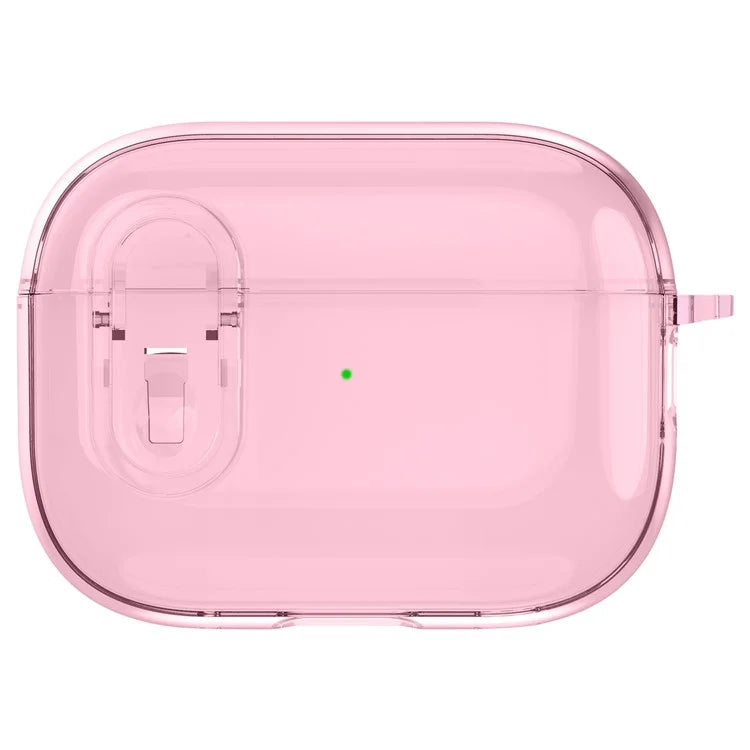 For AirPods Pro 2 Clear Earphone Case PC + TPU Bluetooth Earbud Cover with Hanging Buckle