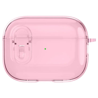 For AirPods Pro 2 Clear Earphone Case PC + TPU Bluetooth Earbud Cover with Hanging Buckle