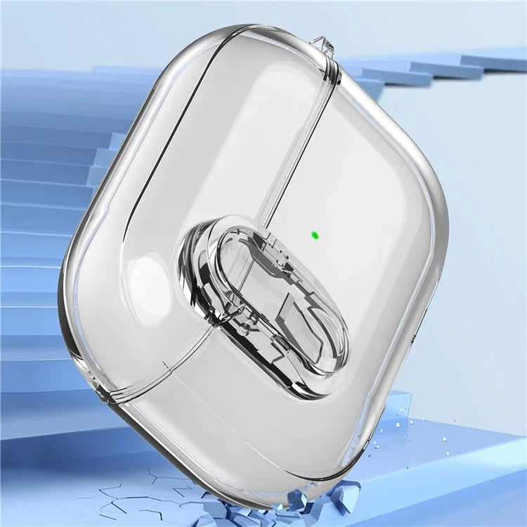 For Apple AirPods Pro Bluetooth Earphone Case PC + TPU Crystal Clear Cover with Hanging Buckle