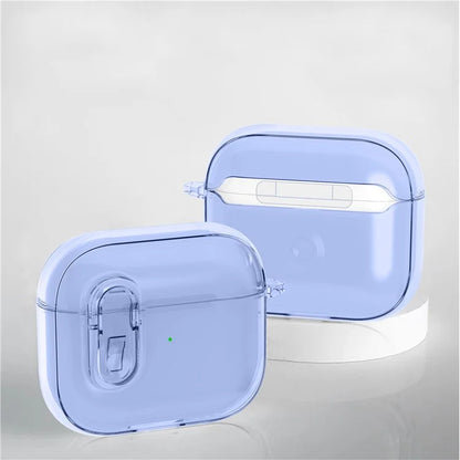 For Apple AirPods 3 Earphone Case PC + TPU Anti-drop Clear Earbud Cover with Hanging Buckle