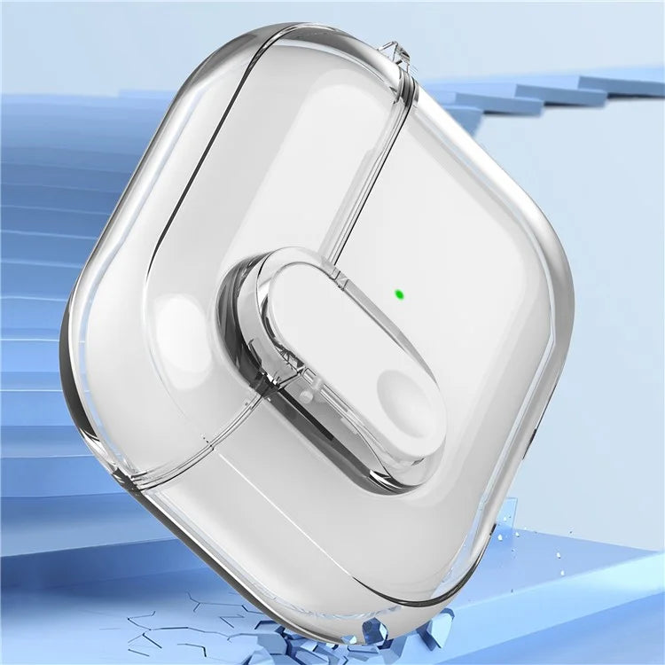 For Apple AirPods 3 Earphone Case PC + TPU Anti-drop Clear Earbud Cover with Hanging Buckle