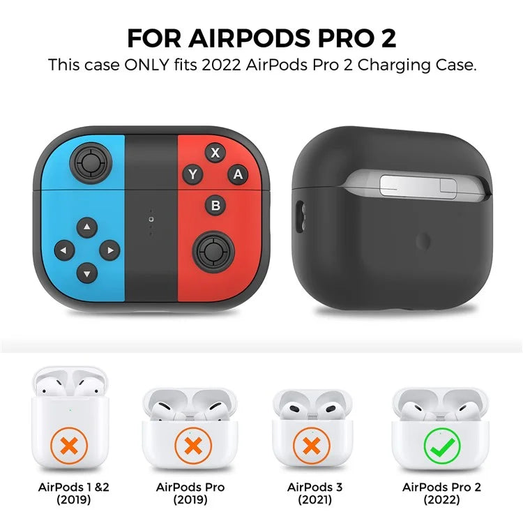 AHASTYLE PT-JY08 For Apple AirPods Pro 2 Split Silicone Protective Cover Game Console Design Earphone Case