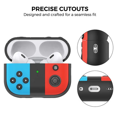 AHASTYLE PT-JY08 For Apple AirPods Pro 2 Split Silicone Protective Cover Game Console Design Earphone Case