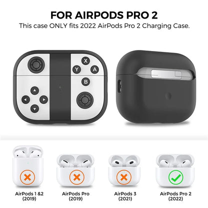 AHASTYLE PT-JY08 For Apple AirPods Pro 2 Split Silicone Protective Cover Game Console Design Earphone Case