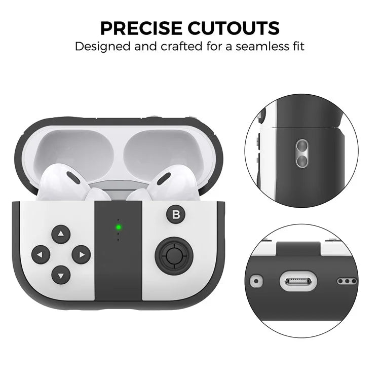 AHASTYLE PT-JY08 For Apple AirPods Pro 2 Split Silicone Protective Cover Game Console Design Earphone Case