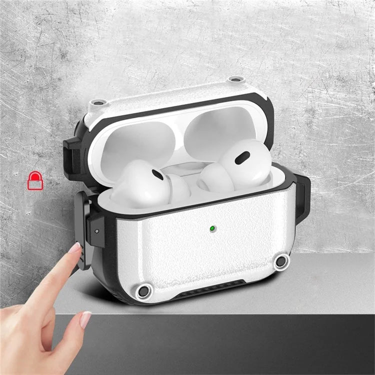 Earphone Case for AirPods Pro 2 PC+TPU Bluetooth Earbud Cover with Hanging Buckle