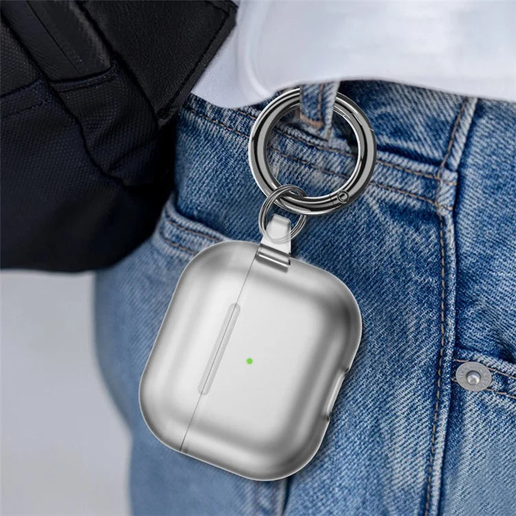 Soft TPU Case for AirPods Pro 2 Bluetooth Earbud Skin-touch Translucent Cover with Hanging Buckle