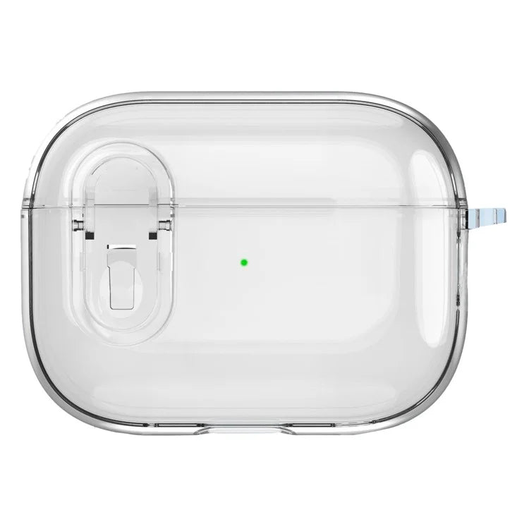 For Apple AirPods Pro 2 Earphone Case Buckle Design Anti-drop TPU Earbud Cover with Carabiner