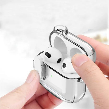 For Apple AirPods Pro 2 Earphone Case Buckle Design Anti-drop TPU Earbud Cover with Carabiner