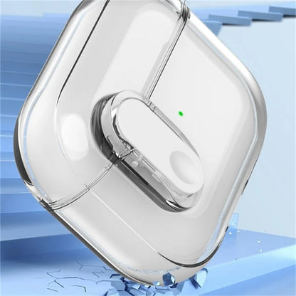 For Apple AirPods 3 Bluetooth Earphone Case Buckle Design Clear TPU Cover with Carabiner Blue