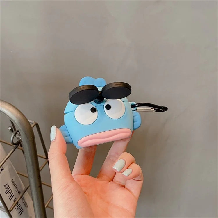 For Apple AirPods 3 Cartoon Clownfish Silicone Cover Anti-drop Earphone Protective Case with Hanging Buckle