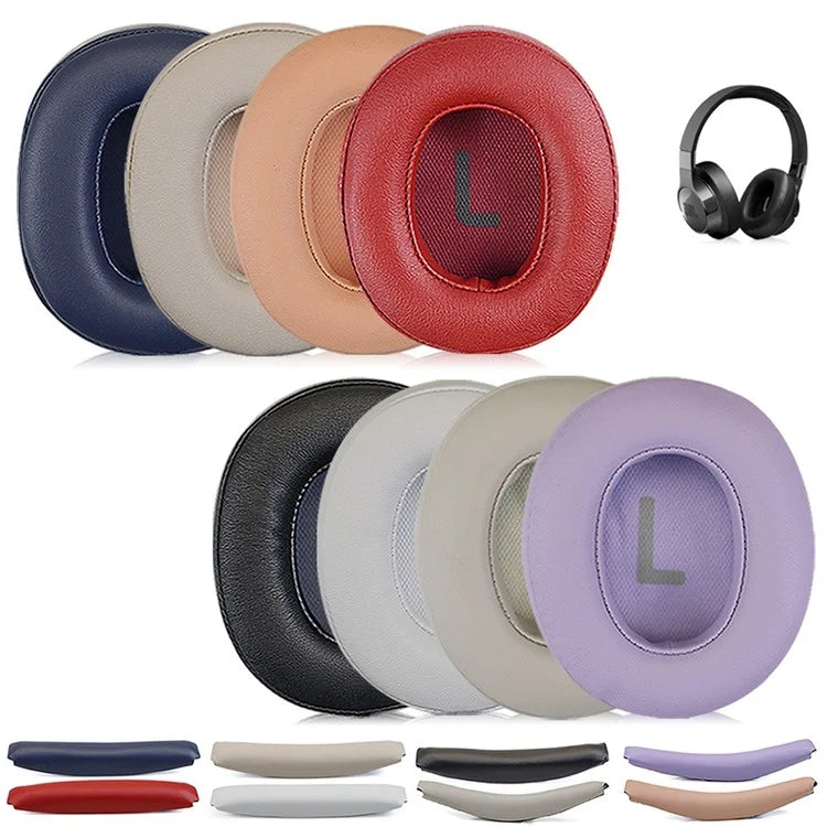 For JBL TUNE 700BT / 710BT Headphone Protein Leather Ear Pads+Mini Crowbar+Head Beam Sleeve