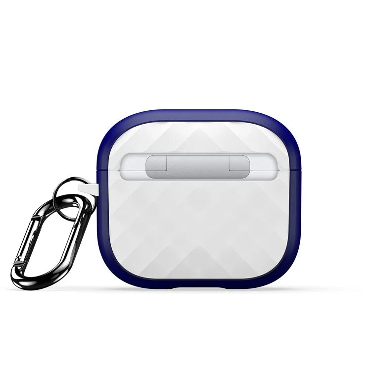 DUX DUCIS PECC Series For Apple AirPods 3 Earbud Carrying Case Rhombus Pattern Protective Cover with Carabiner