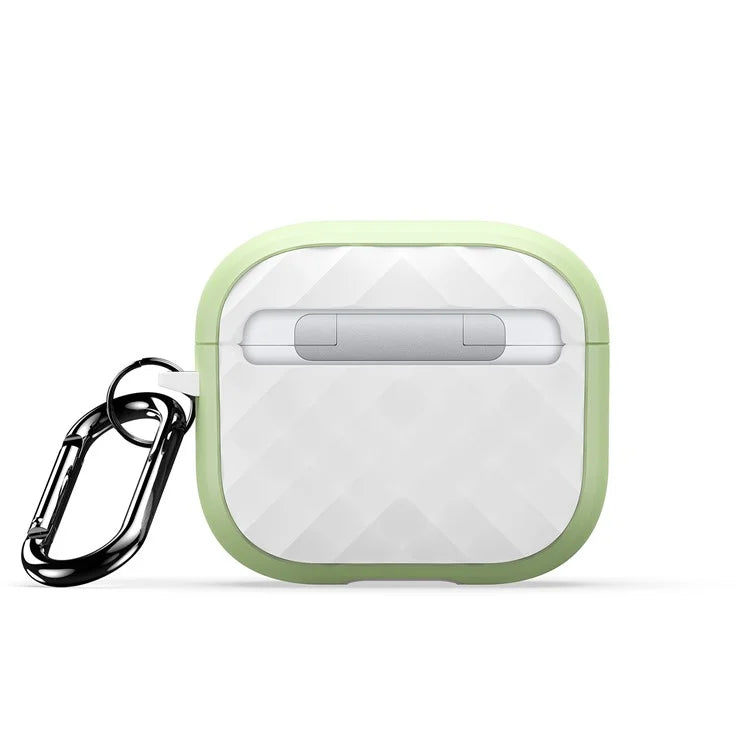 DUX DUCIS PECC Series For Apple AirPods 3 Earbud Carrying Case Rhombus Pattern Protective Cover with Carabiner