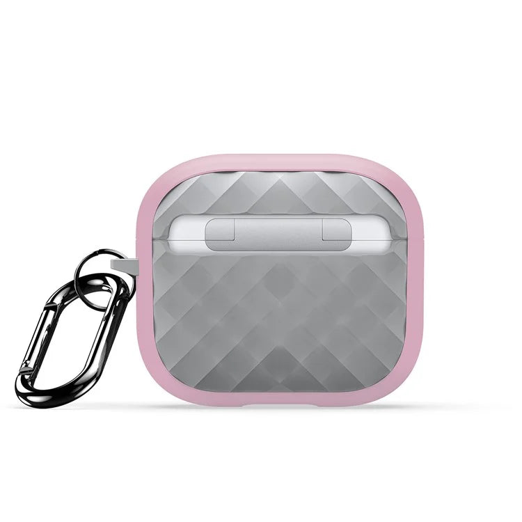 DUX DUCIS PECC Series For Apple AirPods 3 Earbud Carrying Case Rhombus Pattern Protective Cover with Carabiner