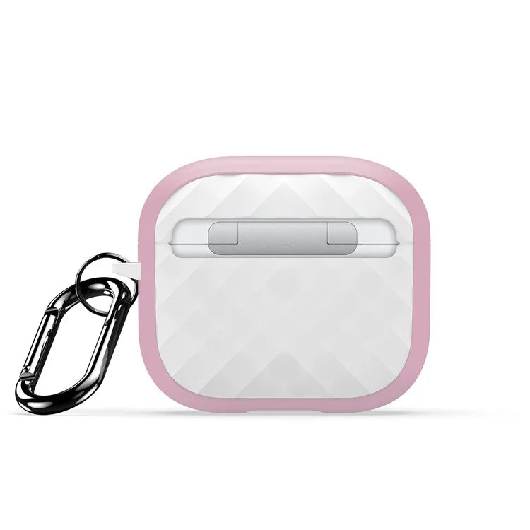 DUX DUCIS PECC Series For Apple AirPods 3 Earbud Carrying Case Rhombus Pattern Protective Cover with Carabiner