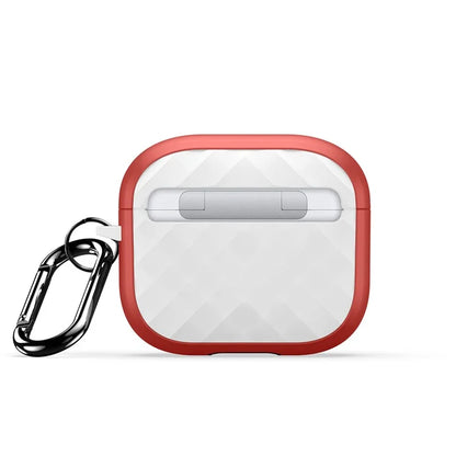 DUX DUCIS PECC Series For Apple AirPods 3 Earbud Carrying Case Rhombus Pattern Protective Cover with Carabiner