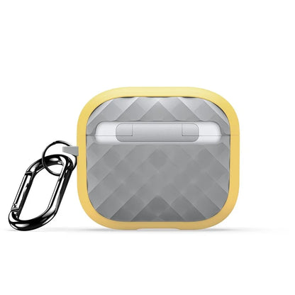 DUX DUCIS PECC Series For Apple AirPods 3 Earbud Carrying Case Rhombus Pattern Protective Cover with Carabiner