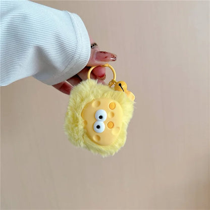 For Apple AirPods 3 Cartoon Cheese Warm Plush Protective Cover Bluetooth Earphone Anti-drop Case