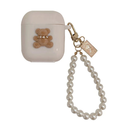 TPU Cover for Apple AirPods with Charging Case (2016) / (2019) / AirPods with Wireless Charging Case (2019) Cute Bear Earphone Case