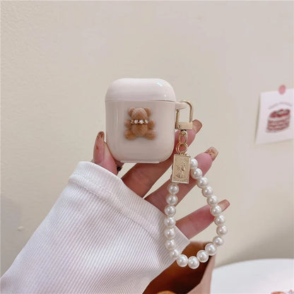 TPU Cover for Apple AirPods with Charging Case (2016) / (2019) / AirPods with Wireless Charging Case (2019) Cute Bear Earphone Case