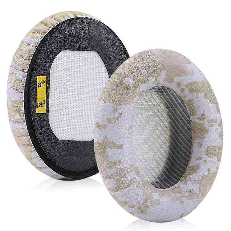 For BOSE QC35  /  QC35 II Camouflage Pattern Protein Leather + Sponge Ear Cushions with Crowbar