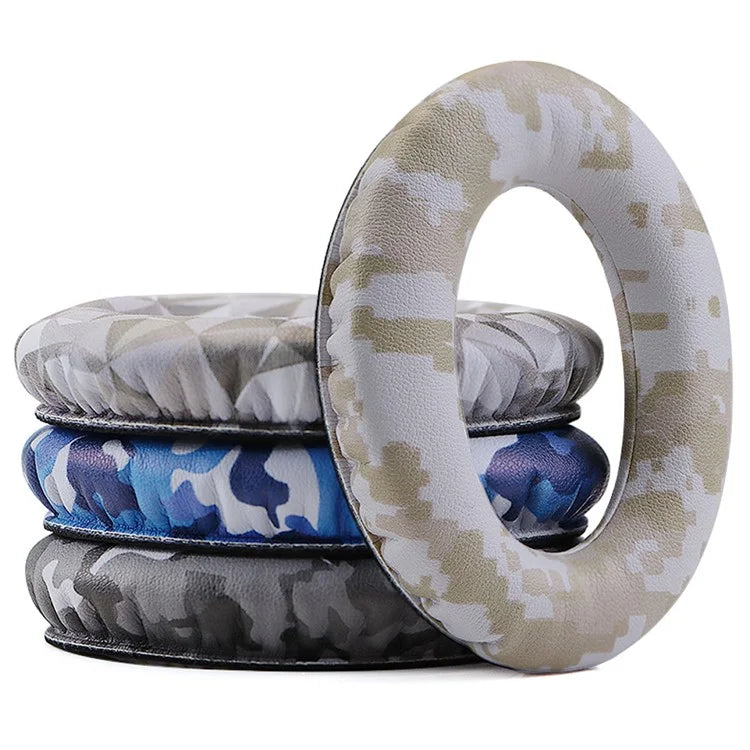 For BOSE QC35  /  QC35 II Camouflage Pattern Protein Leather + Sponge Ear Cushions with Crowbar