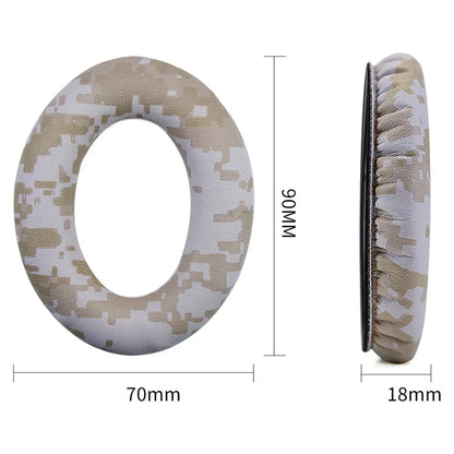 For BOSE QC35  /  QC35 II Camouflage Pattern Protein Leather + Sponge Ear Cushions with Crowbar