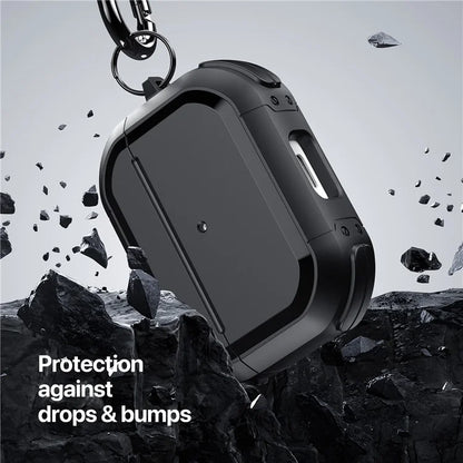 DUX DUCIS PECA Series for Apple AirPods Pro 2 Armor Cover Shock-Absorbing PC+TPU Earphone Case with Keychainish Green