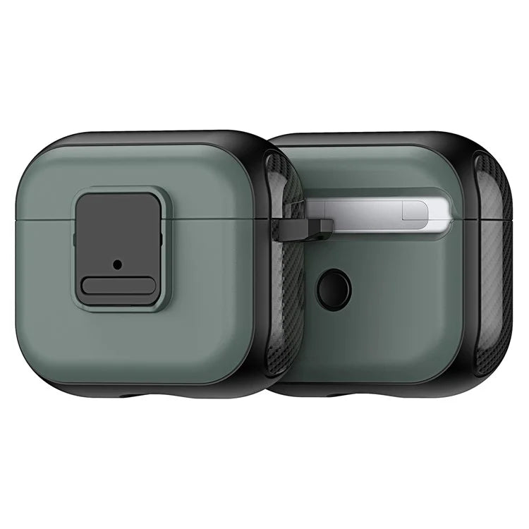 DUX DUCIS PECJ Series for Apple AirPods 3 Earphone Case Cover TPU and PC Material with Carabinerish Green