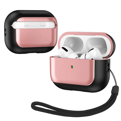 For Apple AirPods Pro Earphone Case Electroplating Protective Cover with Lanyard