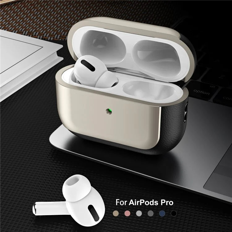 For Apple AirPods Pro Earphone Case Electroplating Protective Cover with Lanyard