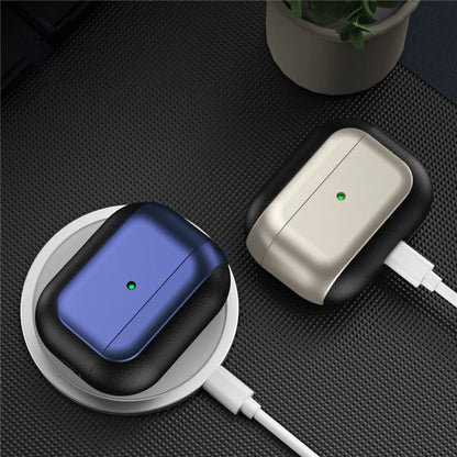 For Apple AirPods Pro Earphone Case Electroplating Protective Cover with Lanyard