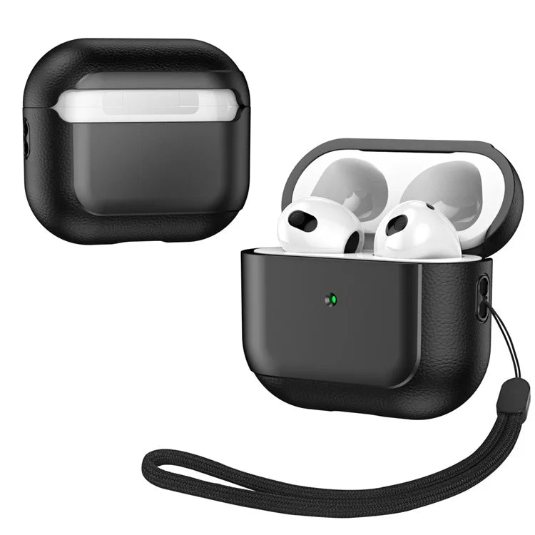 For Apple AirPods 3 Earphone Case Soft TPU Shockproof Cover with Lanyard