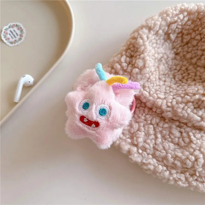 For AirPods with Charging Case (2016) / (2019) / AirPods with Wireless Charging Case (2019) Cute Plush Cover with Buckle