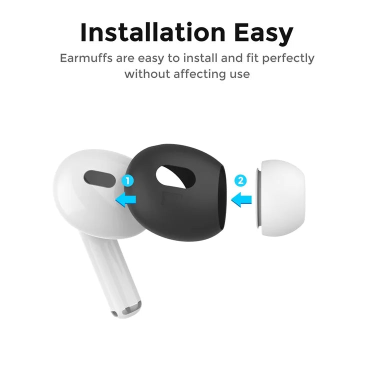 AHASTYLE PT76-PRO2 1 Pairs Ultra-Thin Ear Cover for AirPods Pro 2 Silicone Slim Ear Hooks, L