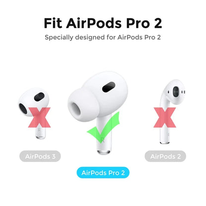 AHASTYLE PT76-PRO2 1 Pairs Ultra-Thin Ear Cover for AirPods Pro 2 Silicone Slim Ear Hooks, L