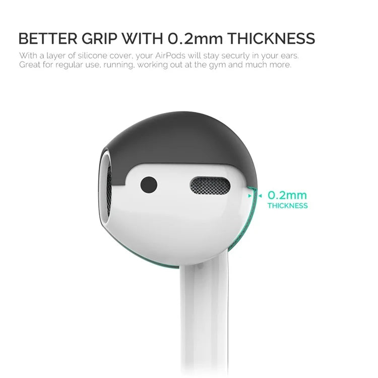 AHASTYLE PT76 For Apple AirPods 1 / 2 1 Pair Size S Earbuds Cover Slim Silicone Earphone Sleeve