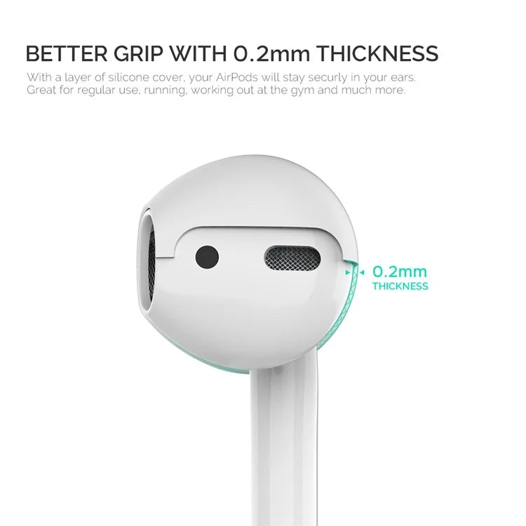 AHASTYLE PT76 For Apple AirPods 1 / 2 1 Pair Size S Earbuds Cover Slim Silicone Earphone Sleeve