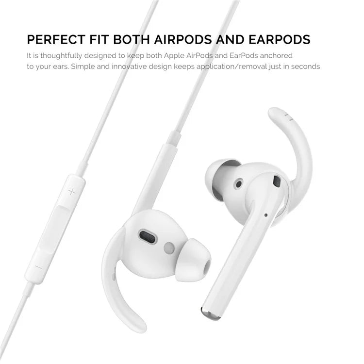 AHASTYLE PT40 1 Pair Size L Eartips for Apple EarPods / AirPods 1 / 2 Earhook Design Silicone Earbuds Sleeve