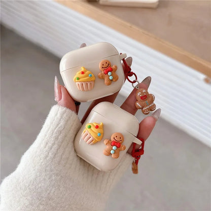 For Apple AirPods with Charging Case (2016) / (2019) / AirPods with Wireless Charging Case (2019) TPU Cover Cake Cookie Earbuds Case