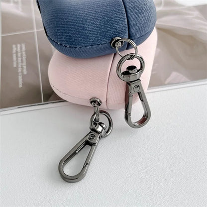 For Apple AirPods Pro Earphone Protective Cover TPU Phone Case with Metal Buckle Suede Texture Design