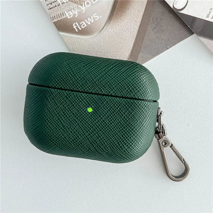 For Apple AirPods 3 Cross Texture Bluetooth Earphone Cover PU Leather Protective Case