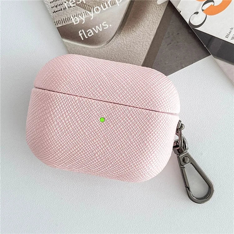 For Apple AirPods 3 Cross Texture Bluetooth Earphone Cover PU Leather Protective Case