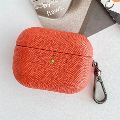 For Apple AirPods 3 Cross Texture Bluetooth Earphone Cover PU Leather Protective Case